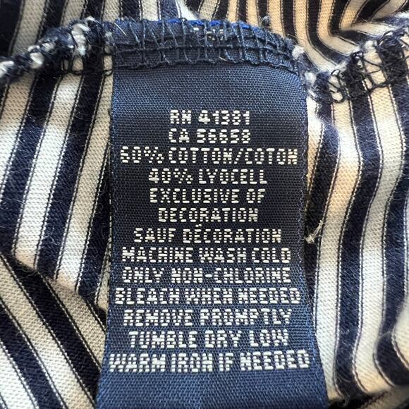 Ralph Lauren Womens Short Sleeve Striped TShirt L Scoop Neck Pony Preppy Cotton - Picture 7 of 9